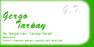 gergo tarpay business card