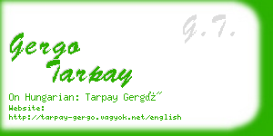 gergo tarpay business card